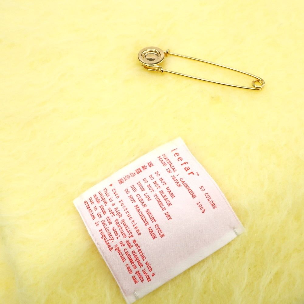 中古】イーファー ieefar カシミヤ マフラー レモンイエロー【メンズ  