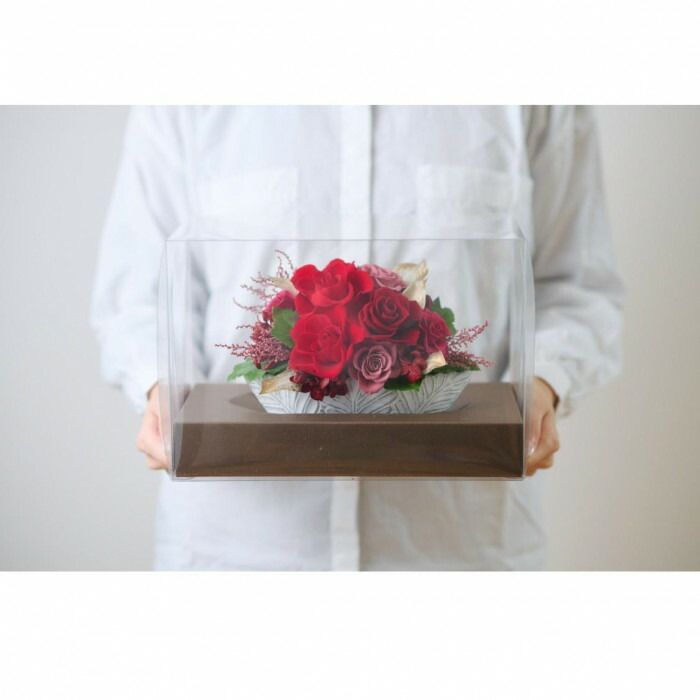 フラワーアレンジ ジェネルー レッド F-6115