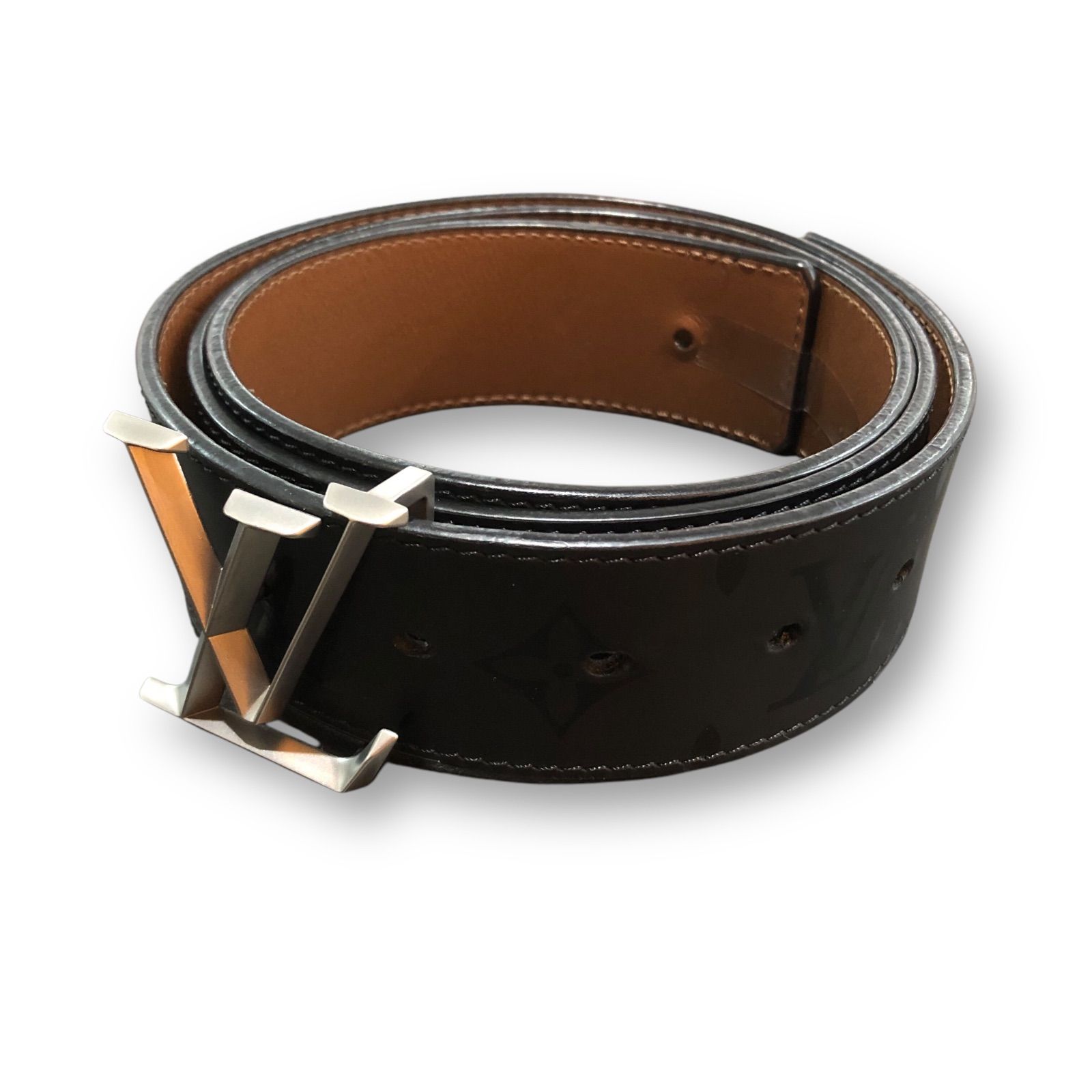 VUITTON ベルト モノグラム サンチュール レザー PVC ゴールド LOUIS