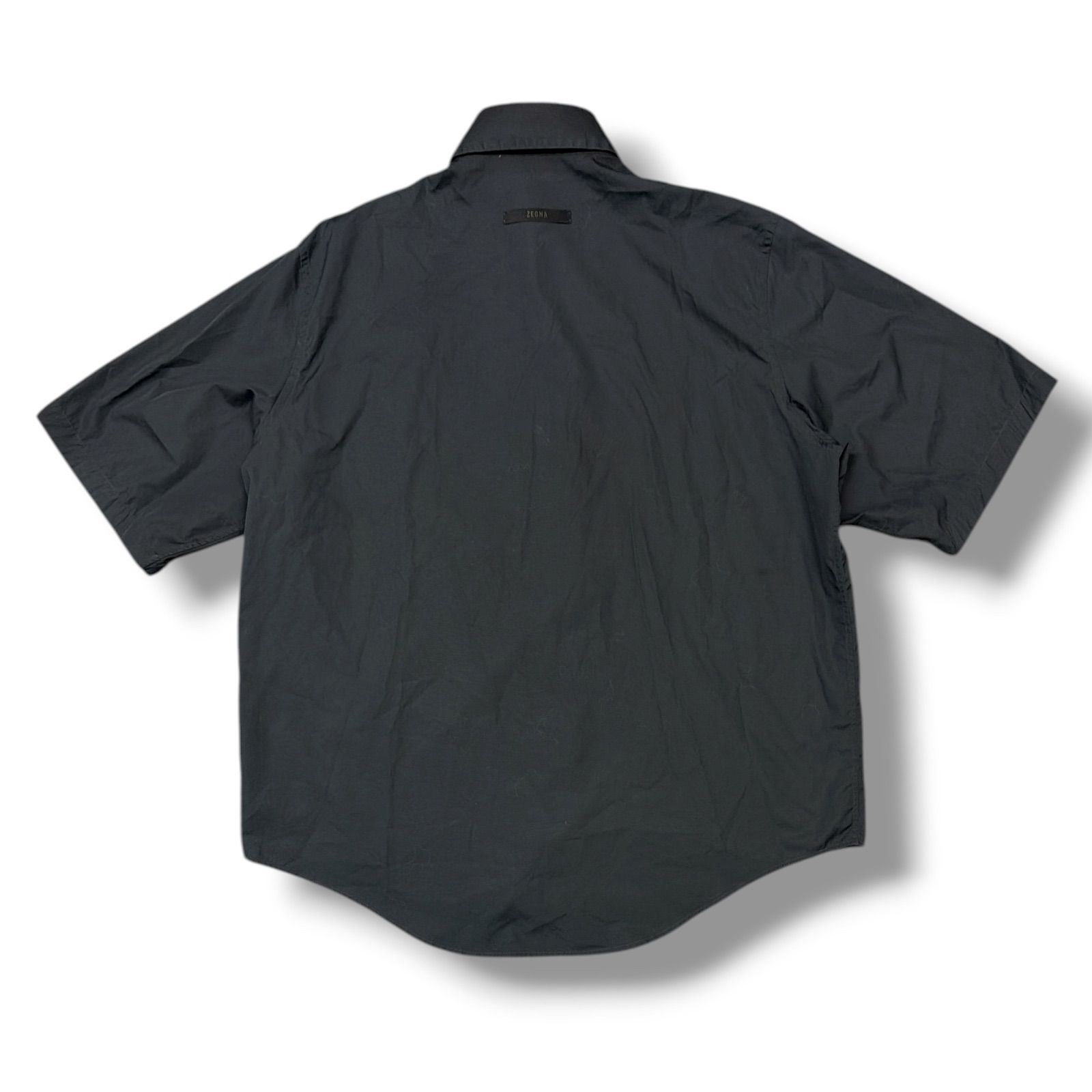 FEAR OF GOD × Ermenegildo Zegna 20AW Overized Short Sleeve Shirt オーバーサイズシャツ ショートスリーブ フィアオブゴッド エルメネジルドゼニア コラボ ネイビー XS 173M6