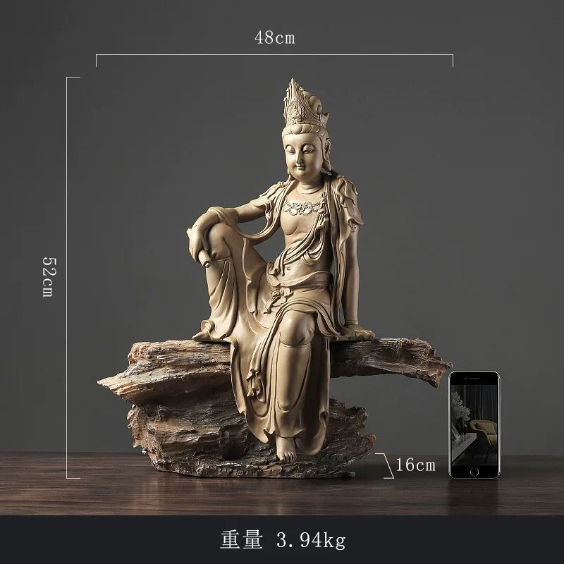 仏教美術 仏像 水月自在観音菩薩仏像 供養 禅意応接間 茶室 装飾品 工芸品置物 仏教美術 水月自在観音菩薩仏像 装飾品 工芸品 置物 禅意 応接間