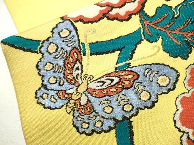 平和屋着物○アンティーク 大正ロマン 太鼓柄 京袋帯 花蝶文 金銀糸