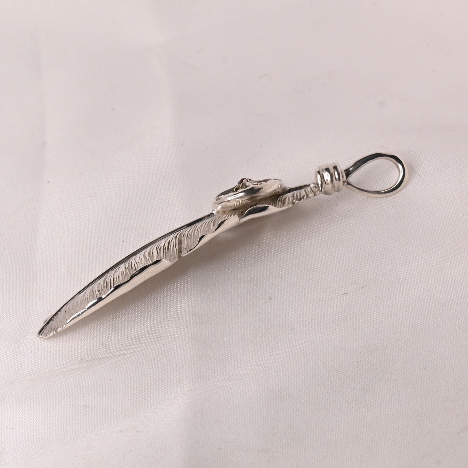 SAAD シルバー925 フェザーチャーム SAAD サード ペンダント トップ ネックレス チャーム フェザー