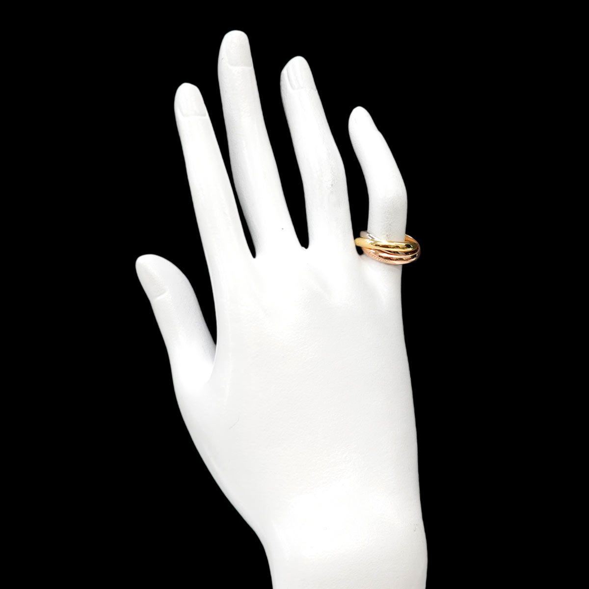 【美品】Cartierカルティエ トリニティリング750YG/PG/WG 48 カルティエ Cartier トリニティ ミディアム MM #48 K18 YG WG PG