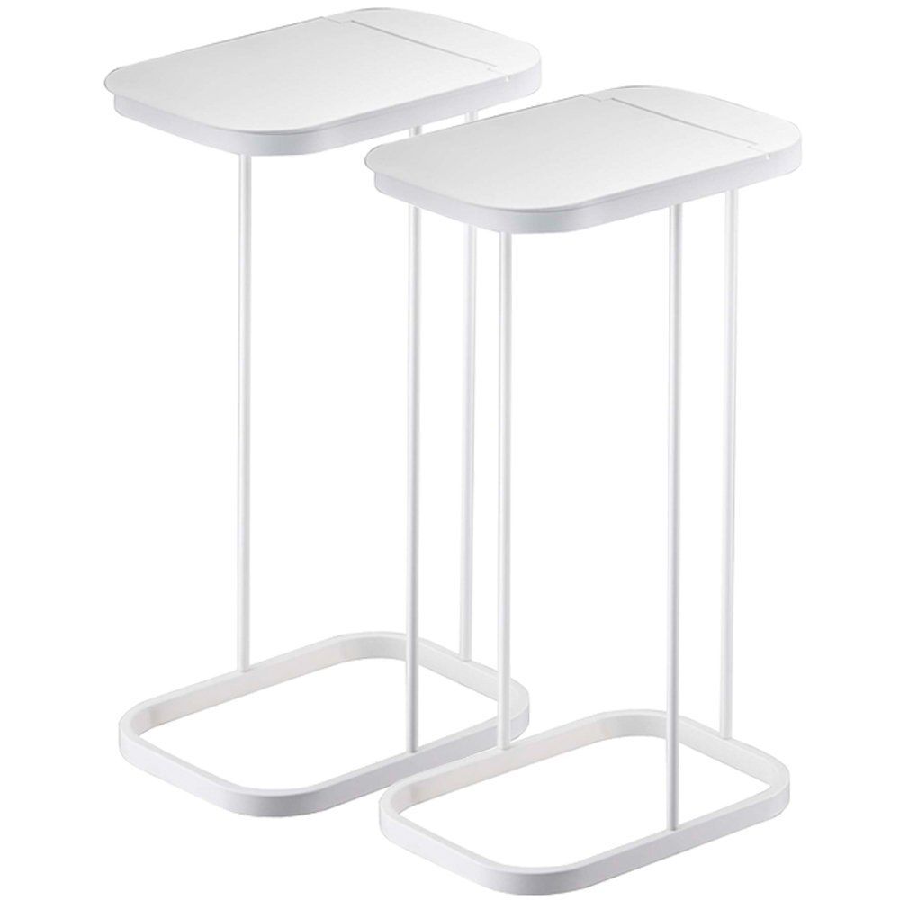 新着商品 7552 ホワイト ルーチェ キッチン スリム 分別 2SET ふた付き ゴミ袋ホルダー 2個セット ゴミ箱 山崎実業 YAMAZAKI