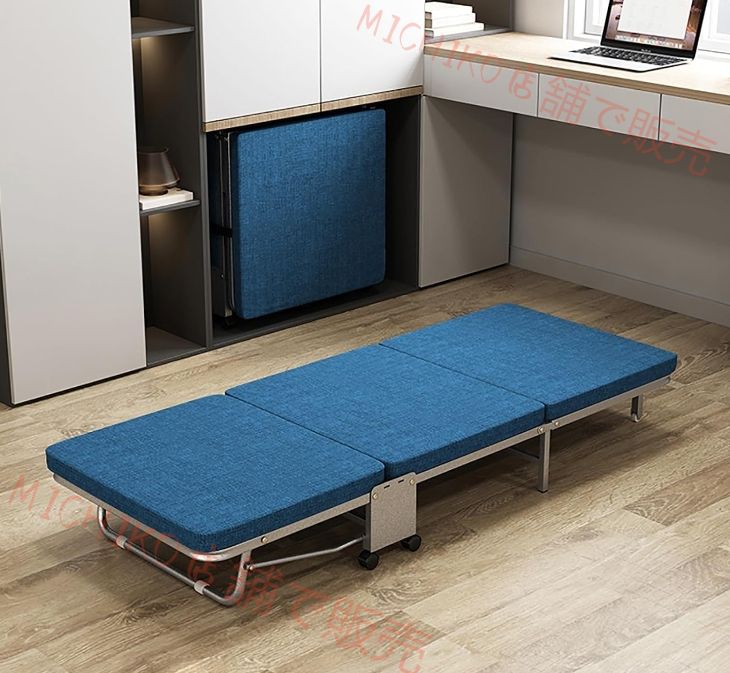 おりたたみベッド コンパクト 折りたたみ ベッド 折り畳み式ベッド おりたたみベッドシングル 折り畳み ベッド マットレス付き 簡易ベッド 折り畳み 室内 組立不要 キャスター付き 軽量小型 簡単収納 グレー 180*100*24cm