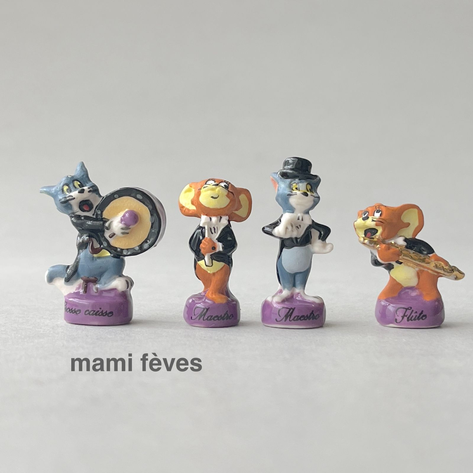 フェーヴ トムとジェリーのオーケストラ 10個 フランス フェーブ ミニチュア陶器