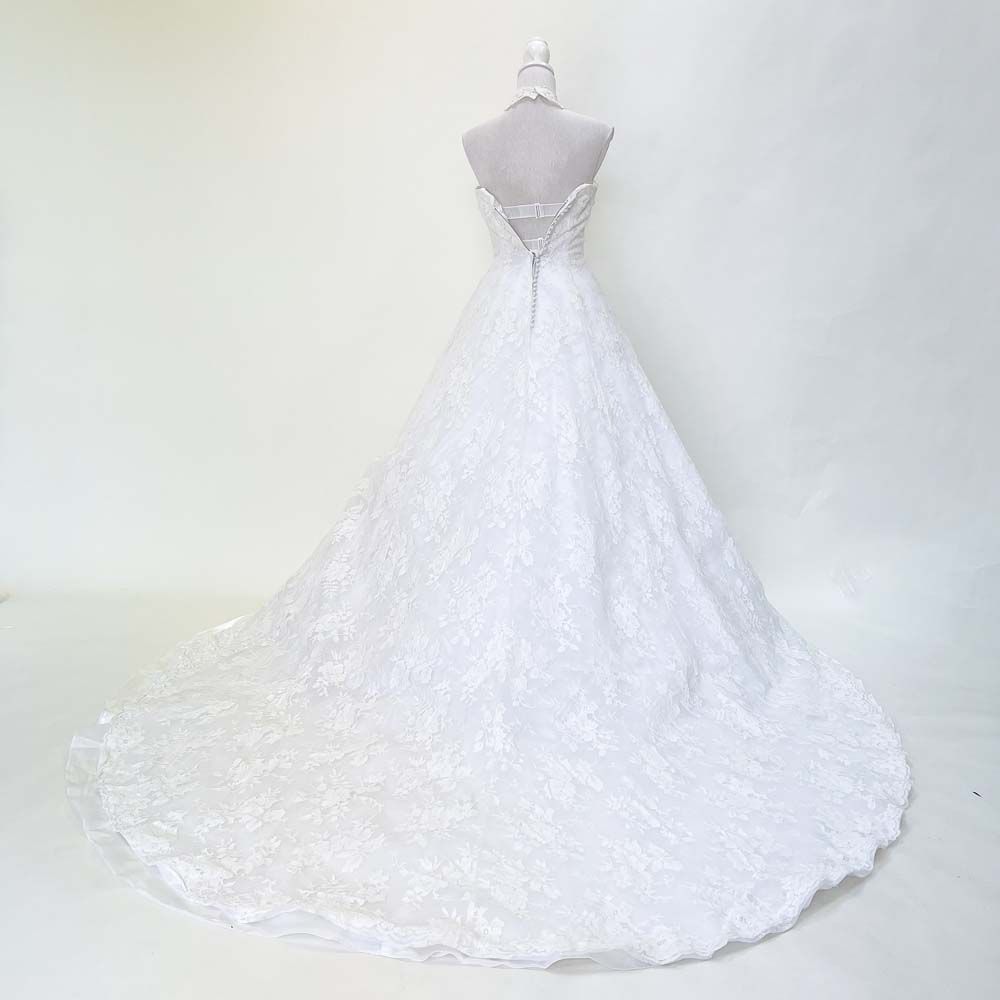 中古 ウェディングドレス RENA KOH 総レース 7号T ブライダル フォト婚 