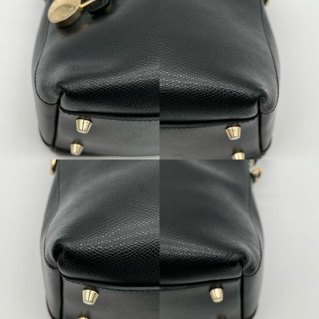 極美品】FURLA PIPER トップハンドル ハンドバッグ 2way 黒色