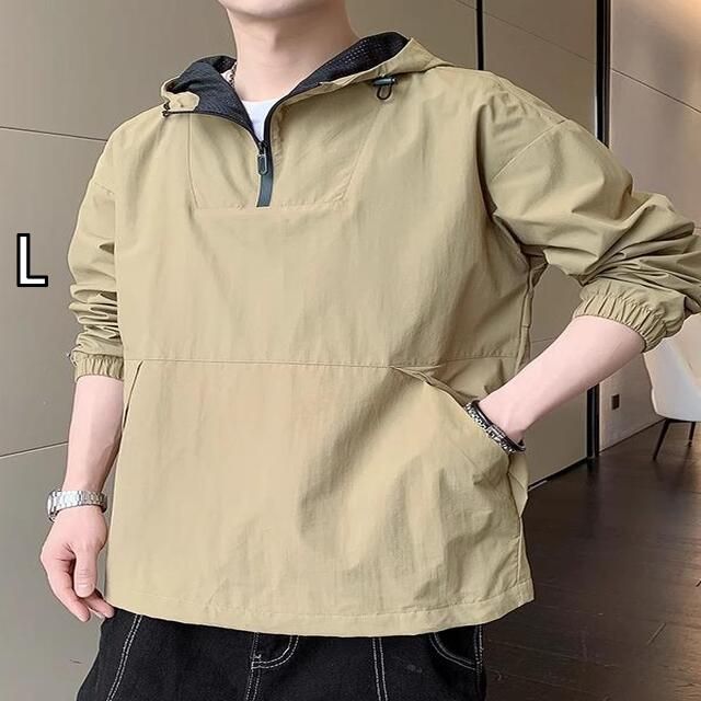 L 秋冬 コーデ メンズ 服 シンプル ファッション オシャレ 大人 かっこいい 大きいサイズ ストリート 紳士服 カジュアル セーター ウインドブレーカー プルオーバー 長袖 フード付き