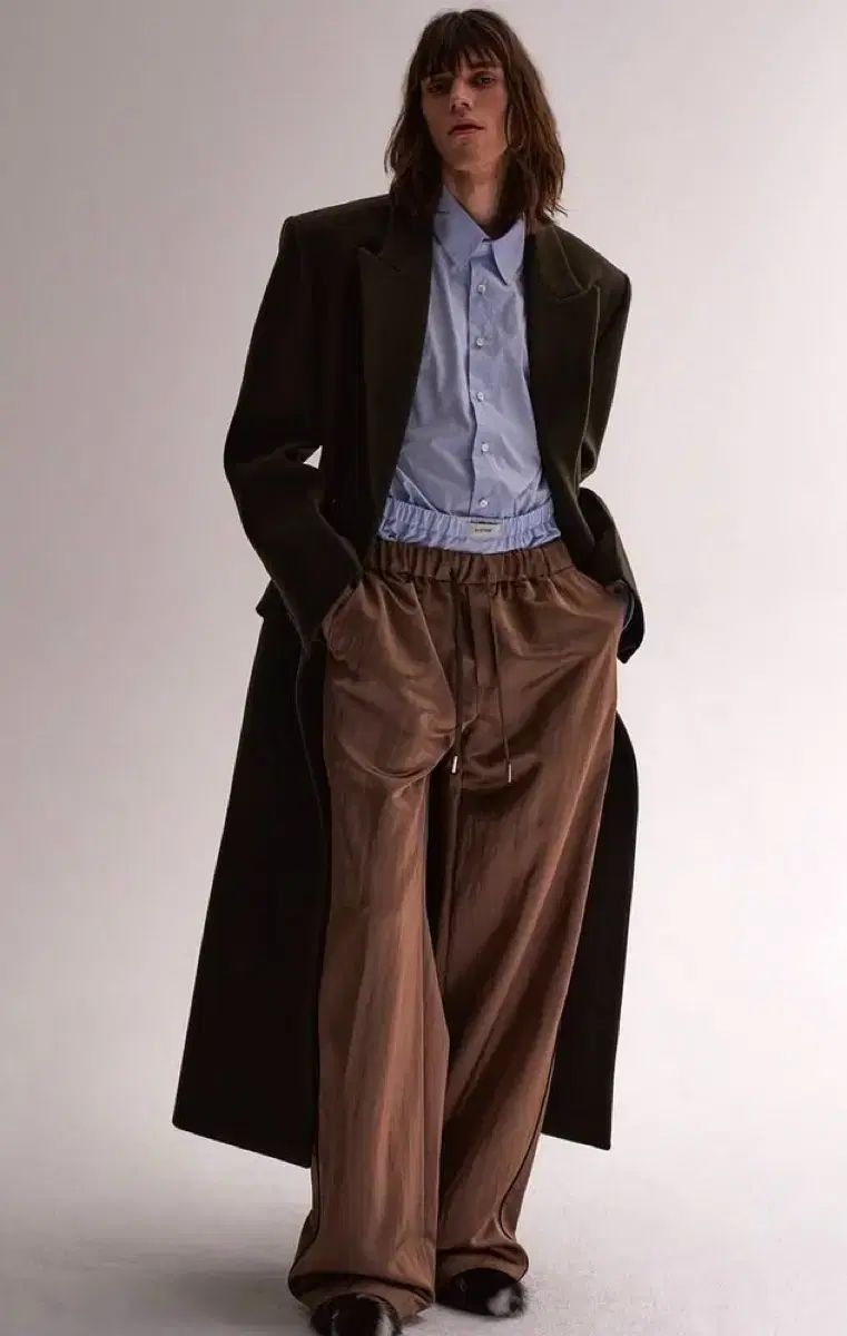 SYSTEM homme システムオム 24fw パリコレクション ウール ブレンド ピークに達した コート