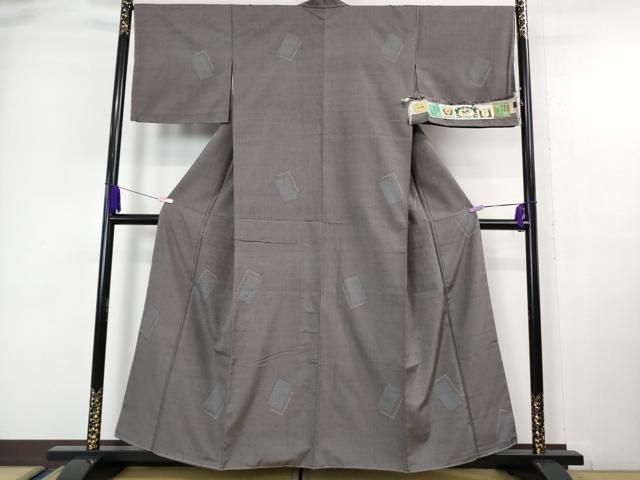 平和屋着物■極上　結城紬　はたおり娘　手緒里　100亀甲　飛び亀甲柄　薄鼠色地　やまと誂製　証紙付き　逸品　未使用　DZAA6880kh5 平和屋着物□極上 結城紬 はたおり娘 手緒里 100亀甲 飛び