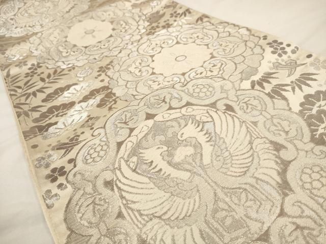 服部織物　袋帯　白鳥緞子　唐織波柄　六通 服部織物 袋帯 白鳥緞子 唐織波柄 六通 - メルカリ