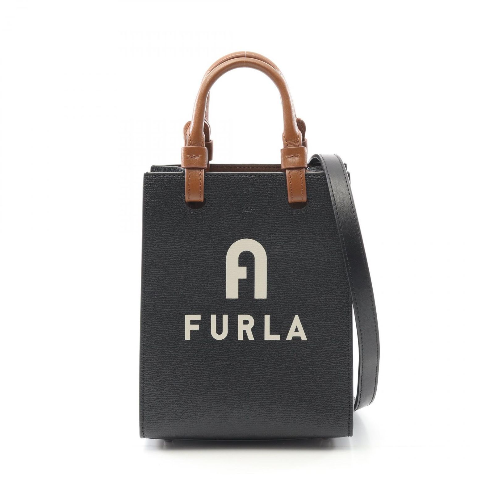 フルラ Furla ハンドバッグ VARSITY STYLE ブラック/ブラウン レザー 