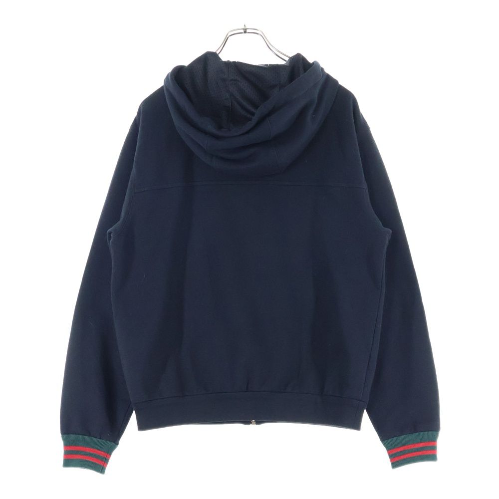 GUCCI (グッチ) GG Cotton Jersey Hooded GGロゴパッチ付き ジップ