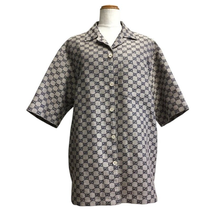 GUCCI【グッチ】特上品 GGリネンブレンド キャンバス シャツ 742707 
