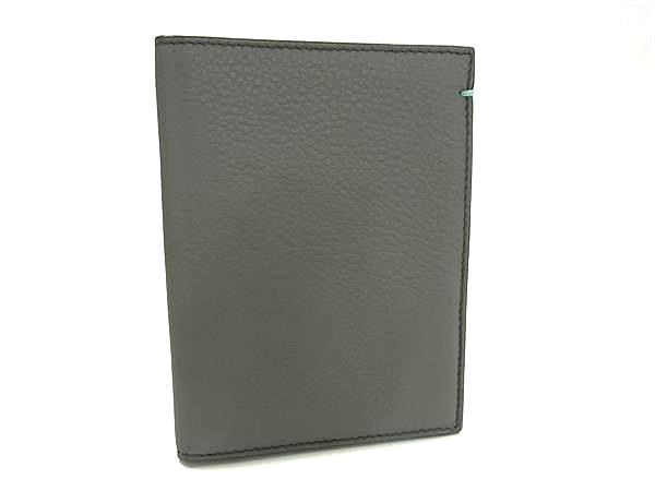 TIFFANY＆Co ティファニー レザー パスポートケース パスポートカバー パスポート入れ グレー系 FG5822