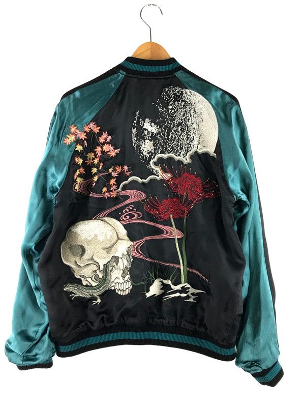 品 HANATABI BAND 花旅楽団 SKULL x RED SPIDER LILY SUKAJAN 髑髏×彼岸花 スカジャン 145-250918-rt-20-tag