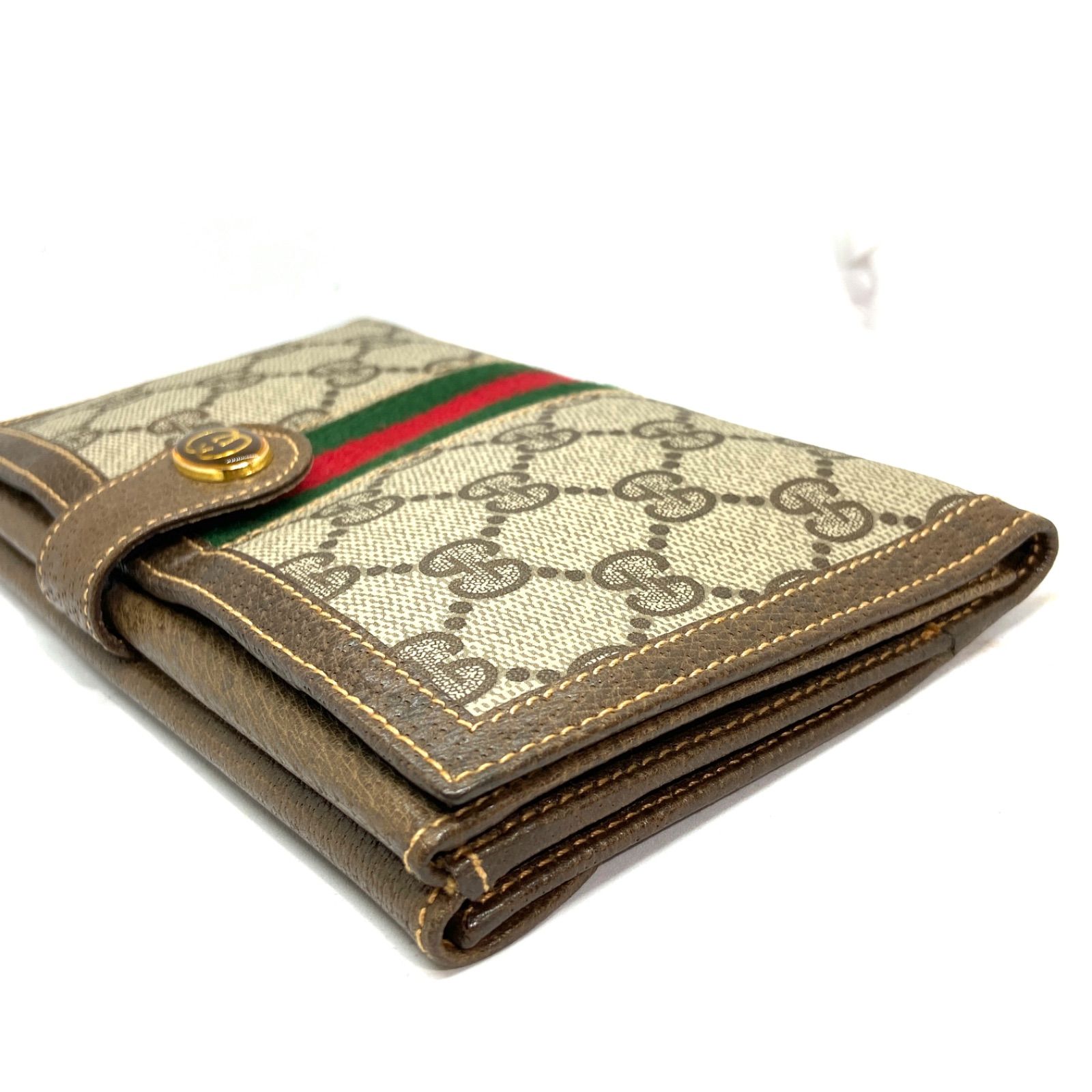 GUCCI グッチ オールドグッチ シェリーライン レザー 長財布 ブラウン GUCCI グッチ オールドグッチ シェリーライン レザー 長財布