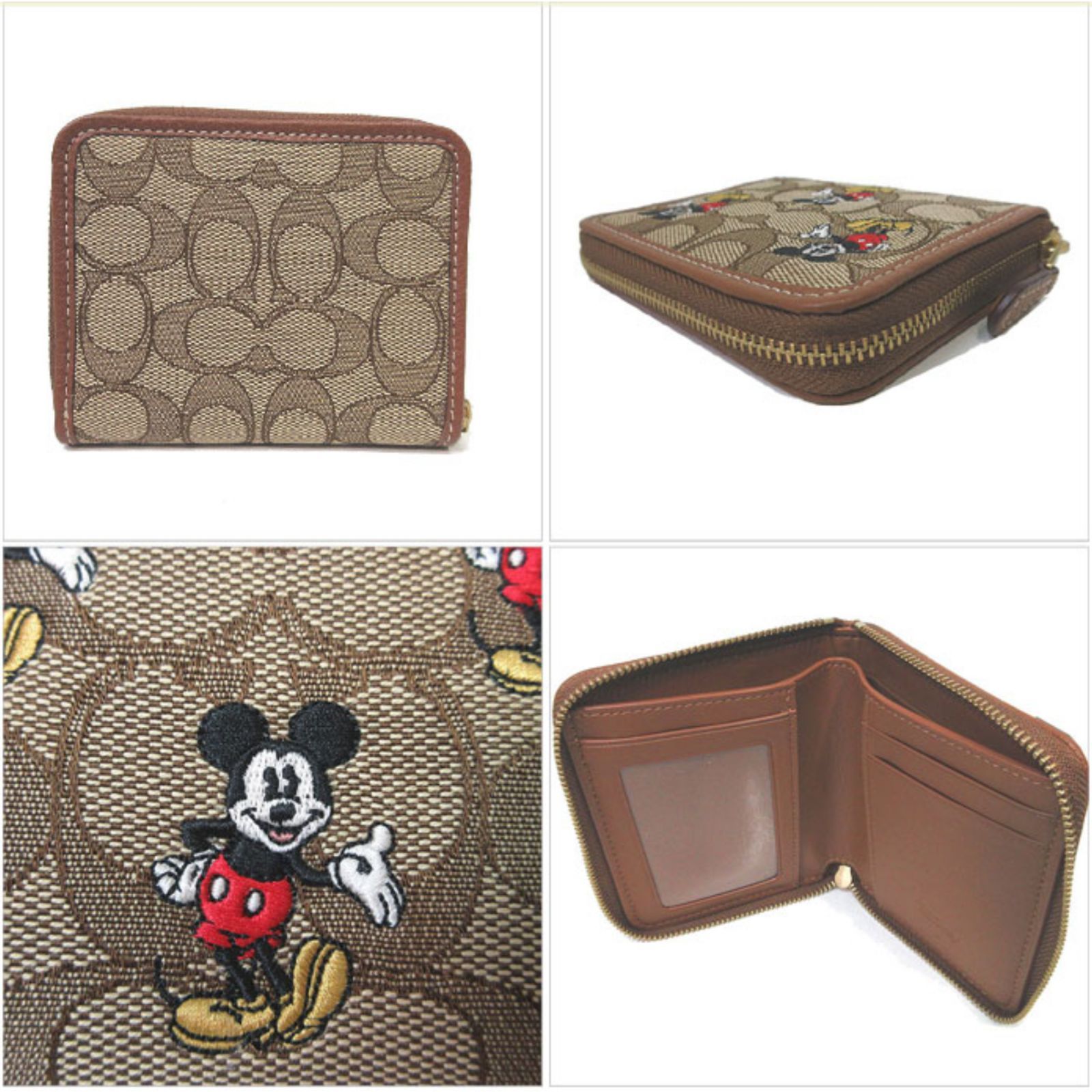 コーチ 二つ折り財布 COACH X DISNEY シグネチャー ジャカード