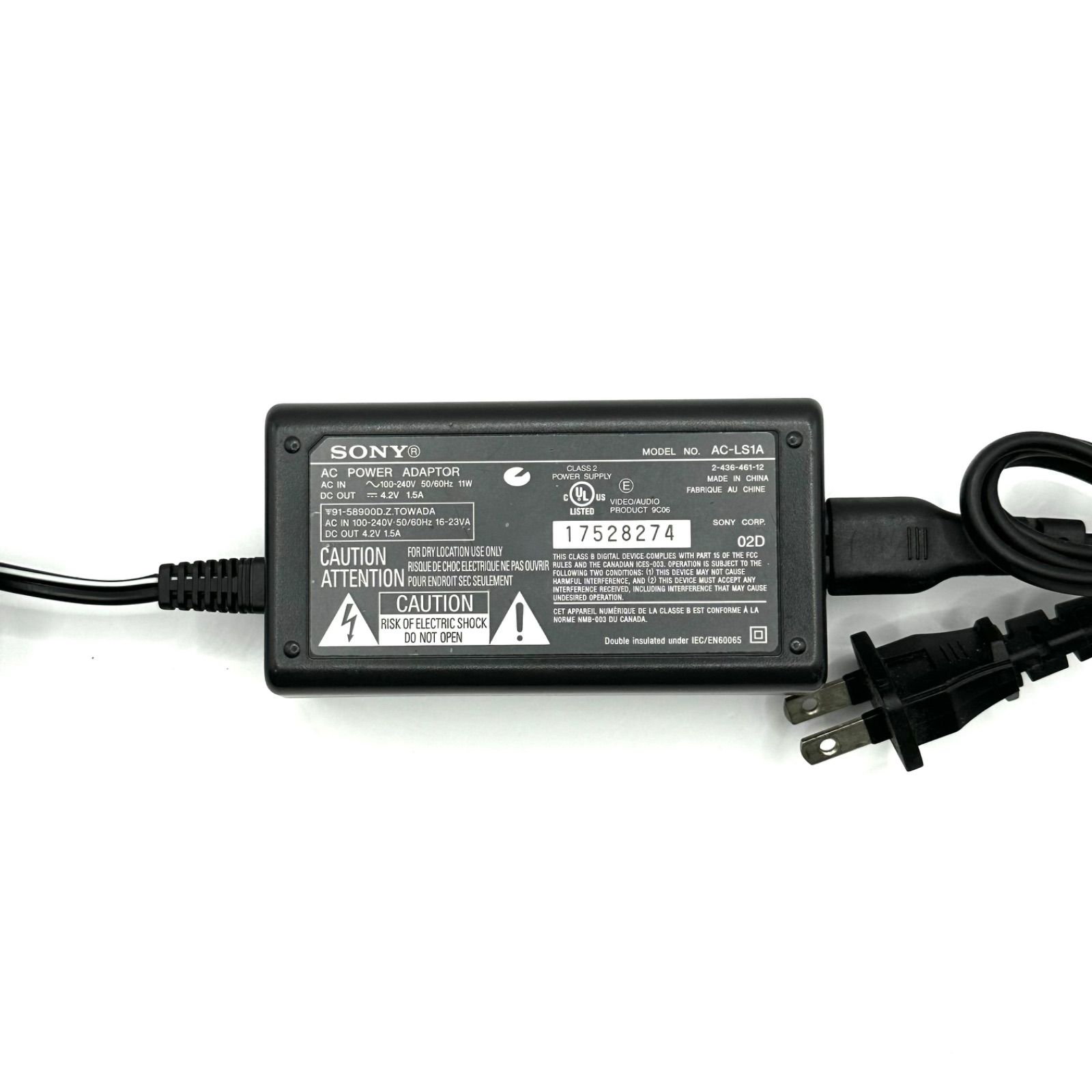 AC-LS1A ソニー SONY カメラ デジタルカメラ デジカメ サイバーショット Cyber-shot 電源コード ACアダプター アダプター  電源アダプタ 純正 ACアダプター 1104-1600