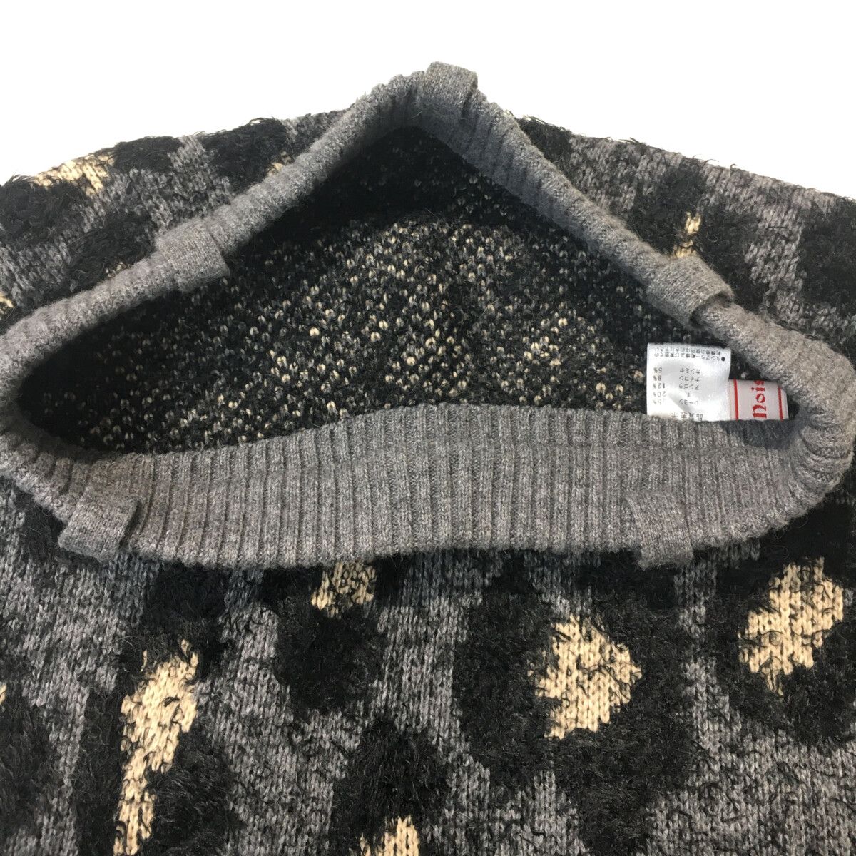 coco 未使用品 ミエコウエサコ MIEKO UESAKO レディース スカート 40(M) 黒×グレー ニット ヒョウ柄 カシミヤ混 未使用品 レディース ミエコウエサコ MIEKO UESAKO スカート 40