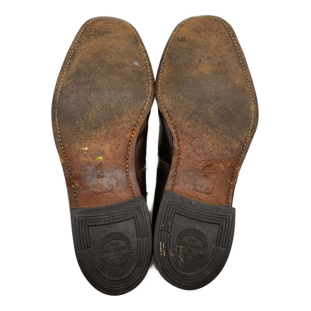 70年代 FLORSHEIM フローシャイム プレーントゥ 外羽根式 レザーシューズ ダークブラウン (メンズ 9 1/2 3E) 中古 古着 KA1818 70年代 FLORSHEIM フローシャイム プレーントゥ 外羽根式 レザー