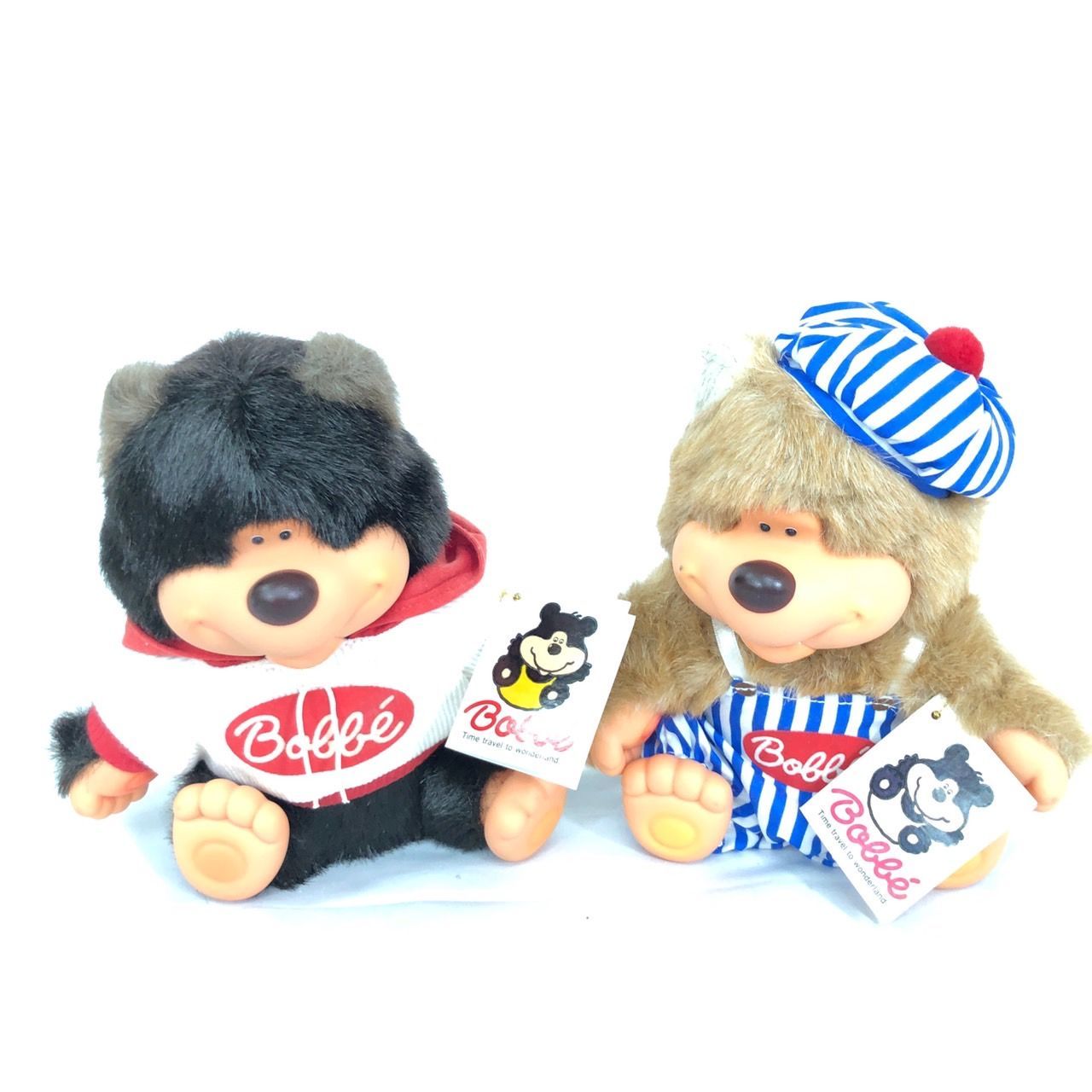 【昭和レトロ】ブレービー　ぬいぐるみ2体 タグ付き 昭和 レトロ 当時物80年代 AVANTI くまの Bobbe 鳴く