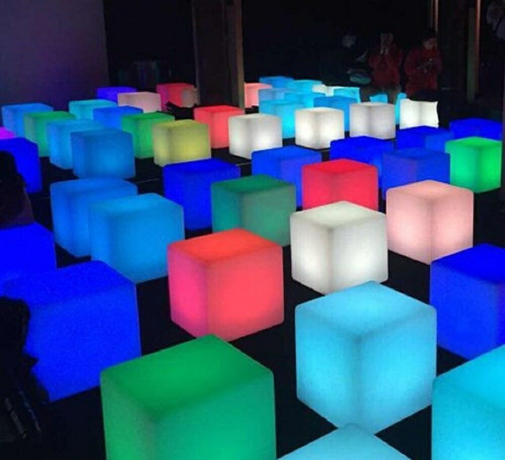12色 LED 送料無料 ボックス チェア スツール おしゃれ コンパ 椅子