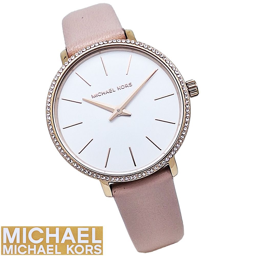 マイケルコース 腕時計 レディース 時計 レザー ピンク系 MICHAEL KORS MK MK2803 MK-2803 プレゼント ギフト 女性用 カジュアル 通勤 通学 無料ラッピング可