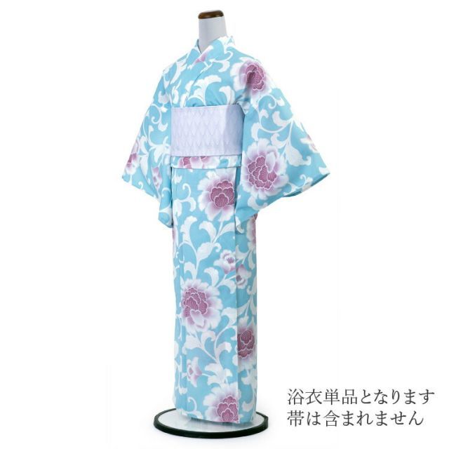 撫松庵） 浴衣 単品 ブルー 撫松庵 浴衣 薔薇 青 ネイビー セオ