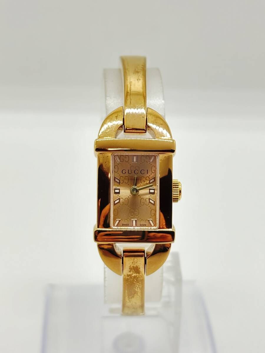 稼働品】GUCCI グッチ 6800L レディース 腕時計 ピンクゴールド GGロゴ