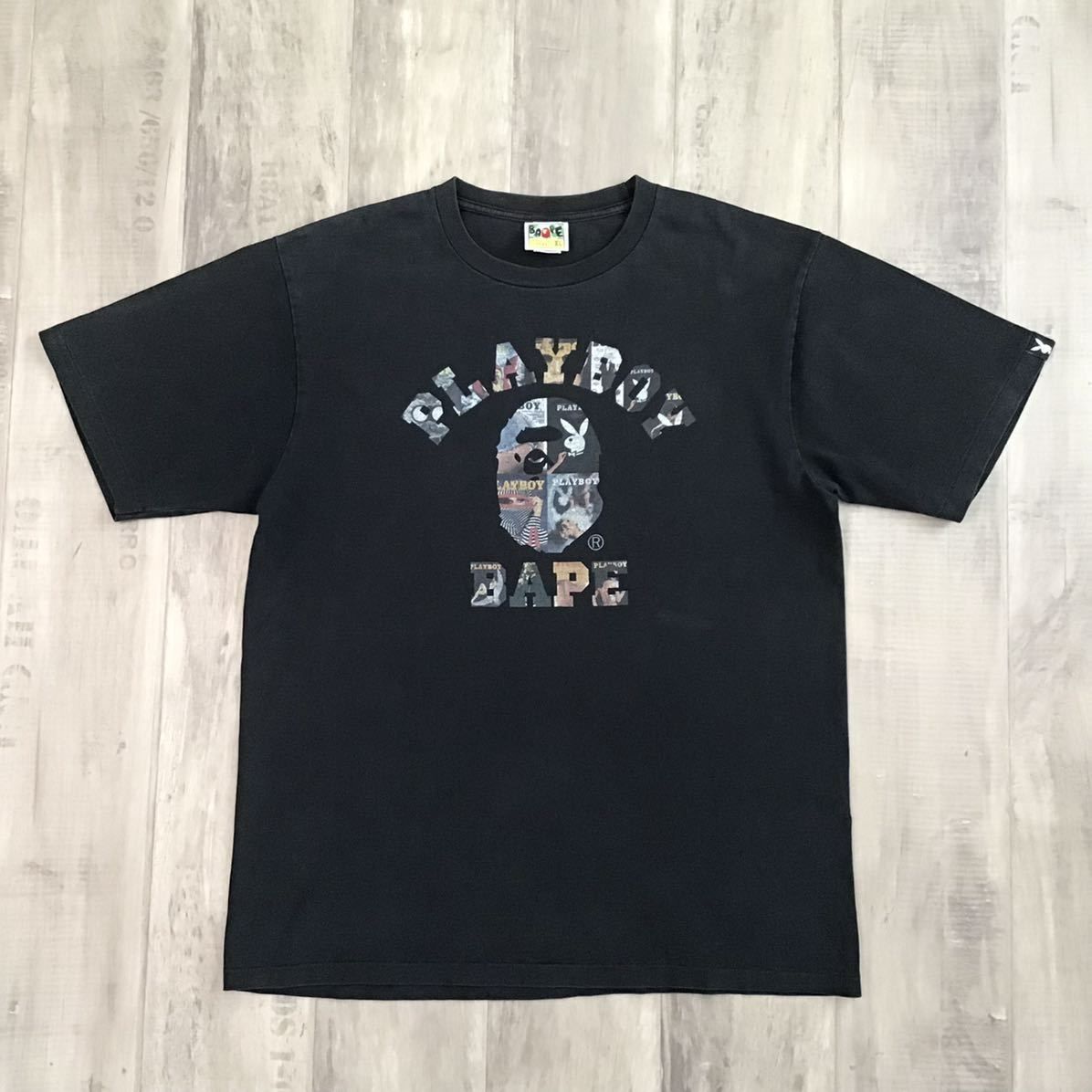 ★XL★ PLAYBOY × BAPE カレッジロゴ Tシャツ a bathing ape プレイボーイ エイプ ベイプ アベイシングエイプ