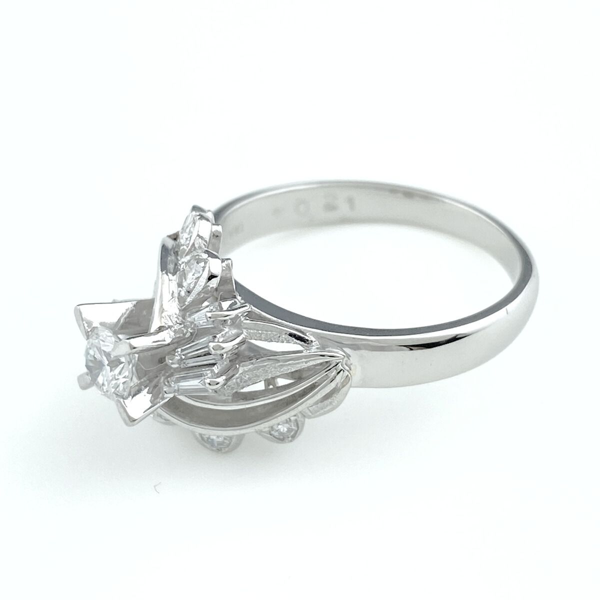 ダイヤモンド デザインリング プラチナ 指輪 メレダイヤ リング 10.5号 Pt900 ダイヤモンド レディース