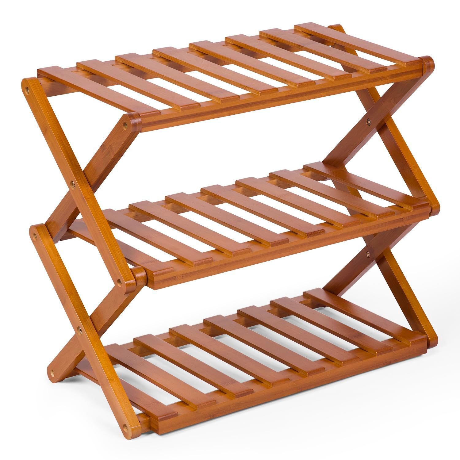 VaLaVie シューズラック 折りたたみシューズラック 天然竹 オープン収納ラック 省スペース ファッション 靴収納ラック 靴キャビネット 多