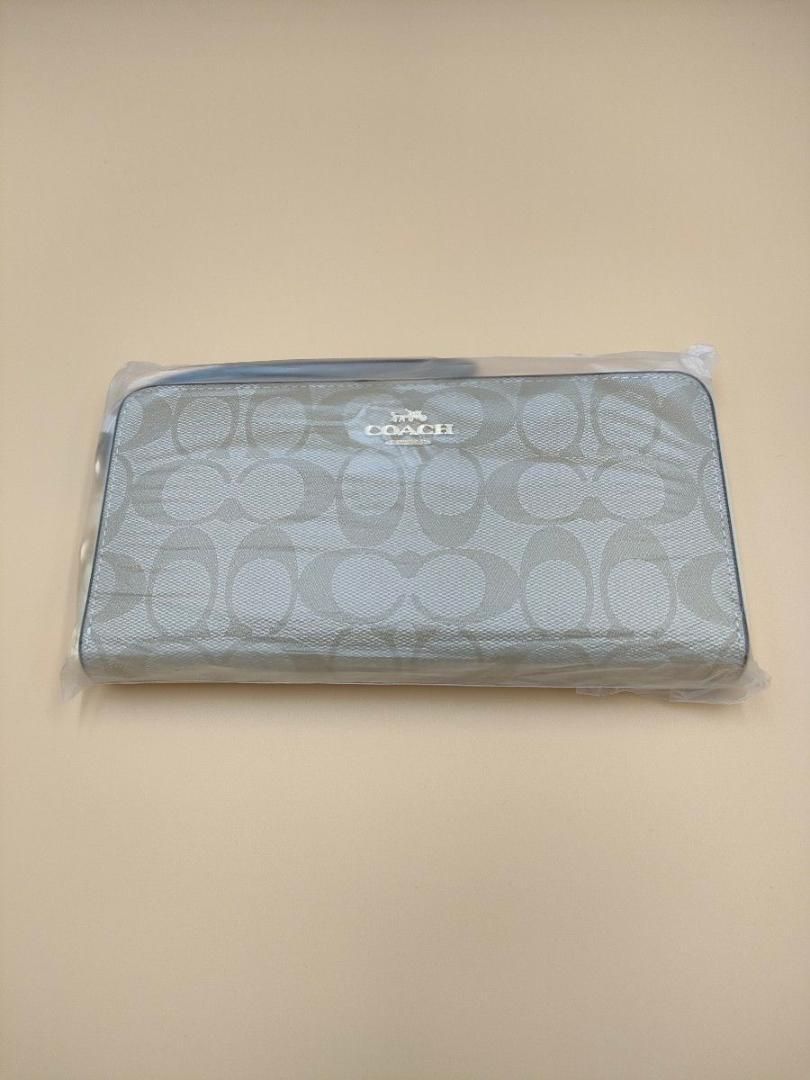 新品未使用】COACH コーチ 長財布 ライトカーキ×フェイディド