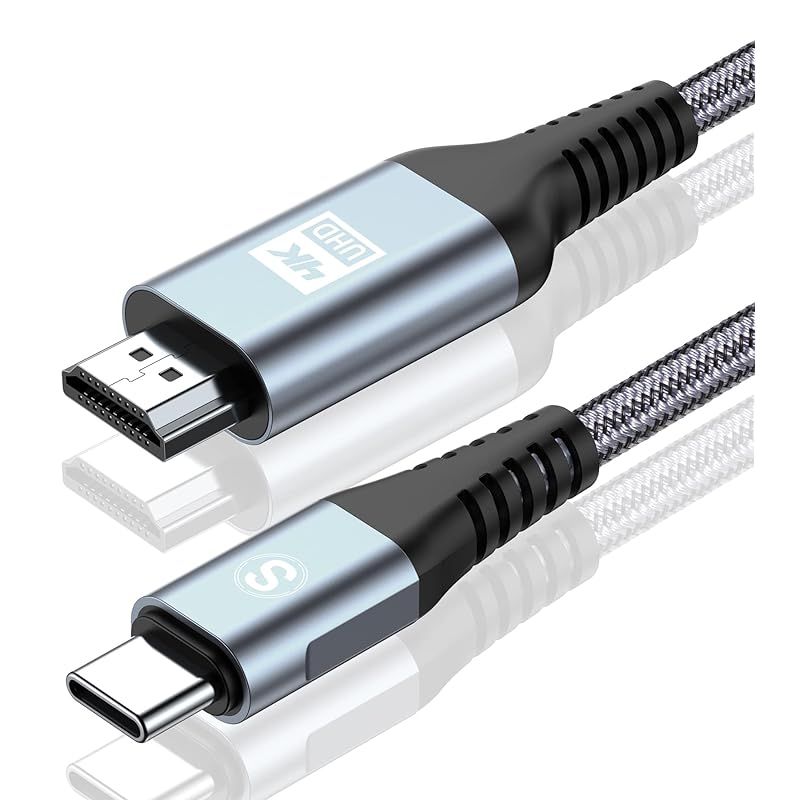 【新品】 AviBrex HDMI Type-C 変換ケーブル 4M， USB C HDMI 変換 4K/Thunderbolt3対応 ナイロン編み 映像出力 携帯画面をテレビに映す タイプC HDMI iPhone15 16 Pro Max，MacBoo 1
