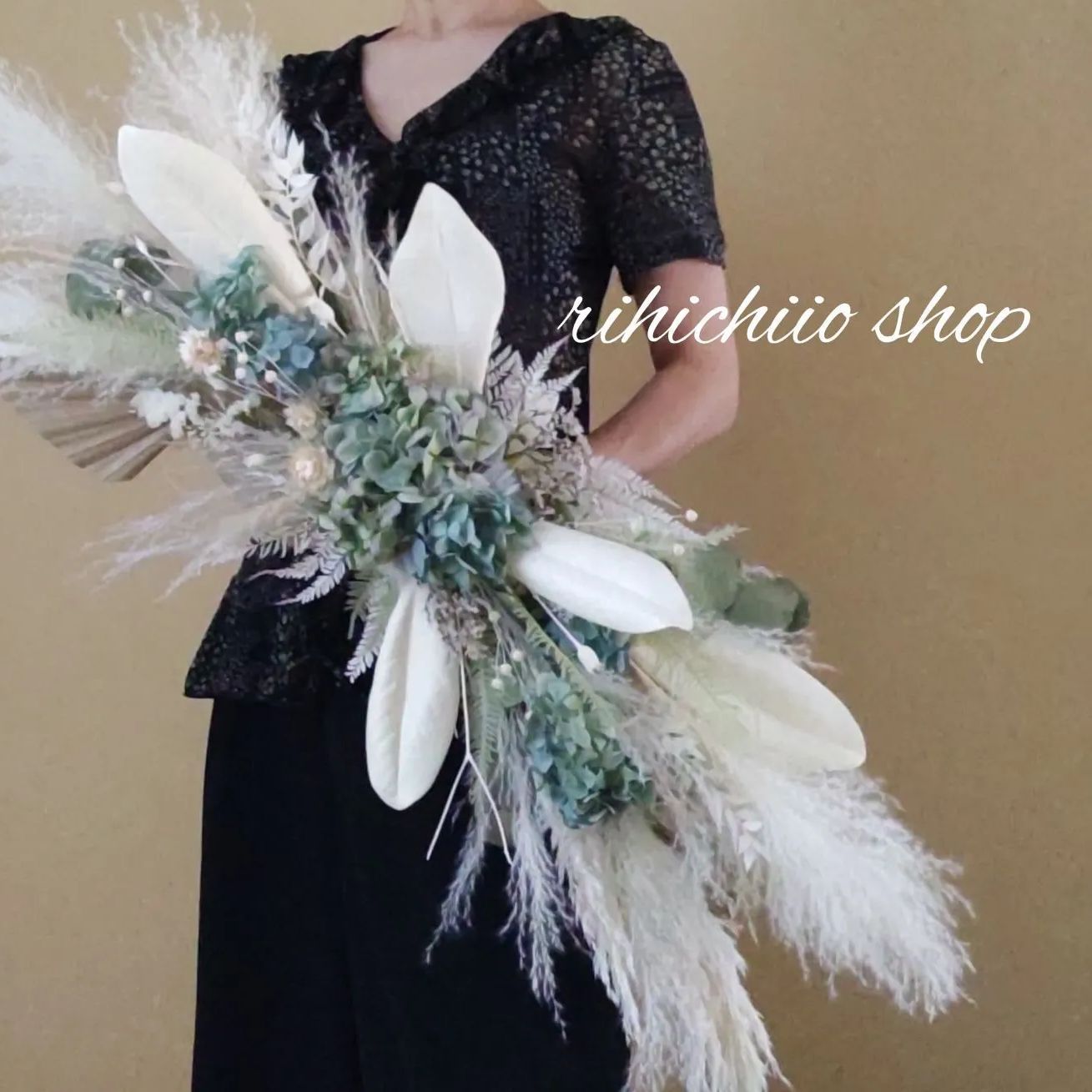 横長スワッグ ホワイト系 ニューボーン Birthdayフォト＊* 60cm 横長