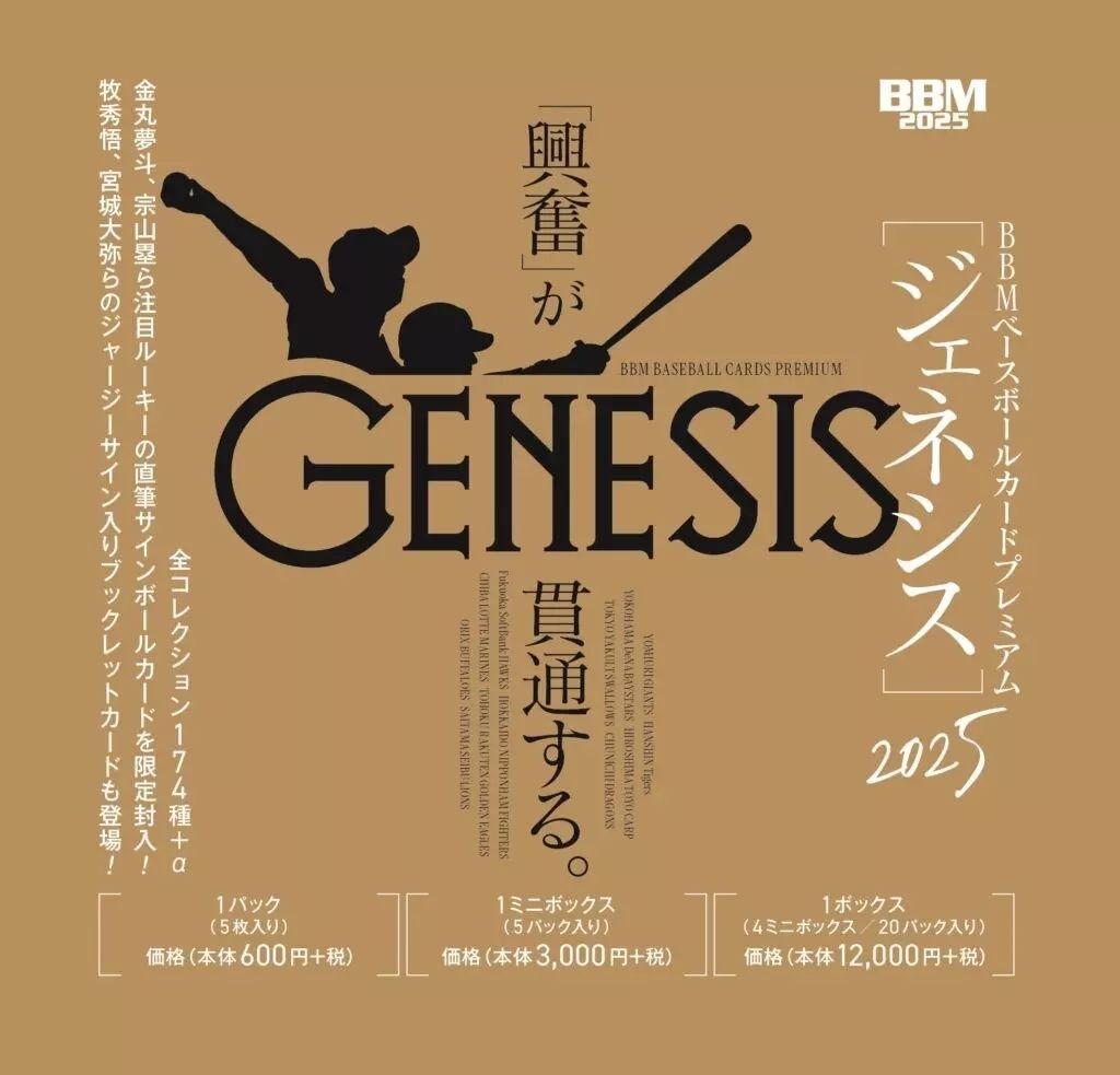 トレカ BBMシリーズ BOX BBM BASEBALL CARDS PREMIUM 2025 GENESIS|ジェネシス