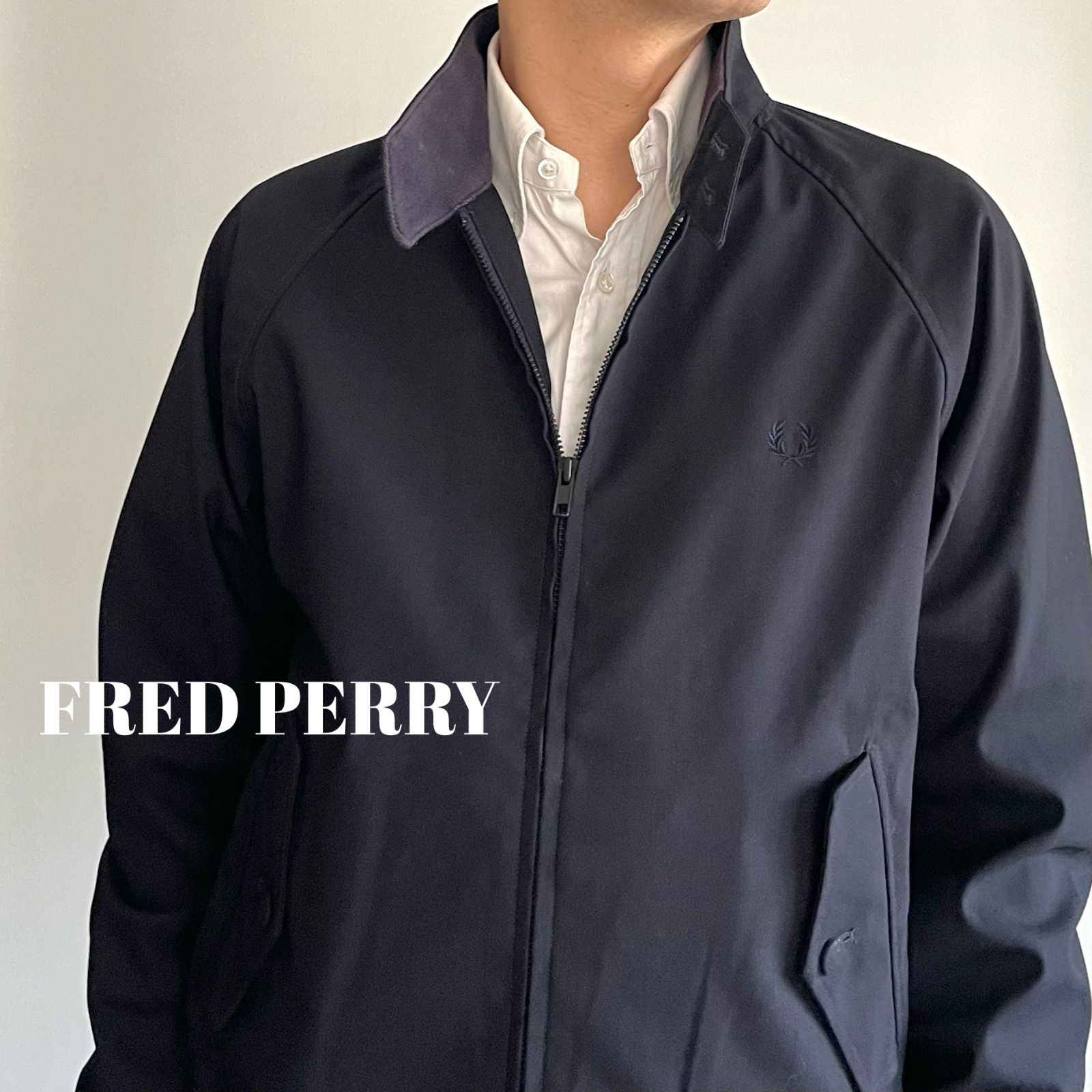 FRED PERRY / ウールポリエステル ハリントンジャケット スウィング