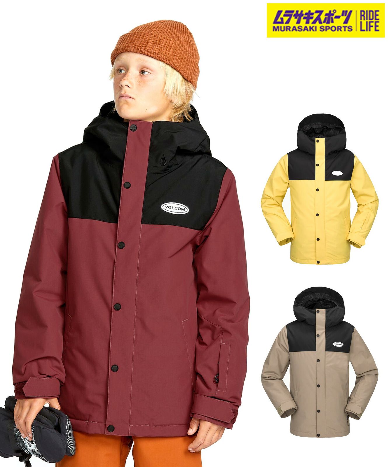 ムラスポ公式 VOLCOM ボルコム スノーボード ウェア ジャケット キッズ ユース ジュニア JK STONE.91 INS JACKET ムラサキスポーツ 24-25モデル LL L27