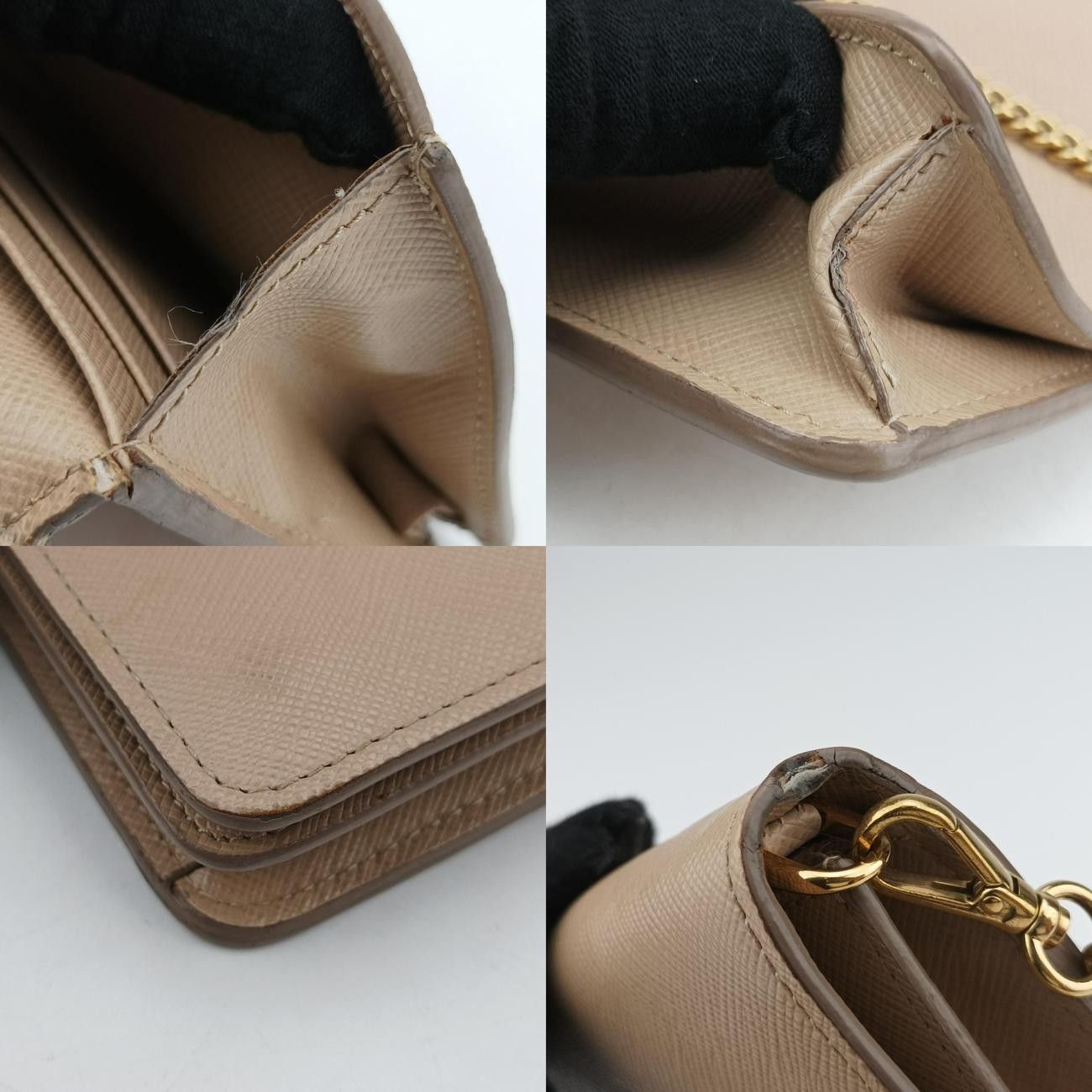 上質な プラダPradaヴィテッロディアノベージュサフィアーノレザー1DH04485