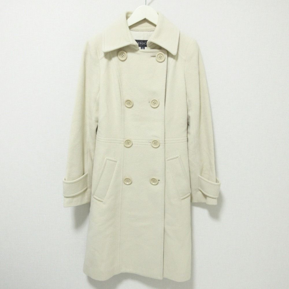 美品 EPOCA エポカ アンゴラ×ウール ダブルブレスト コート 40 オフ