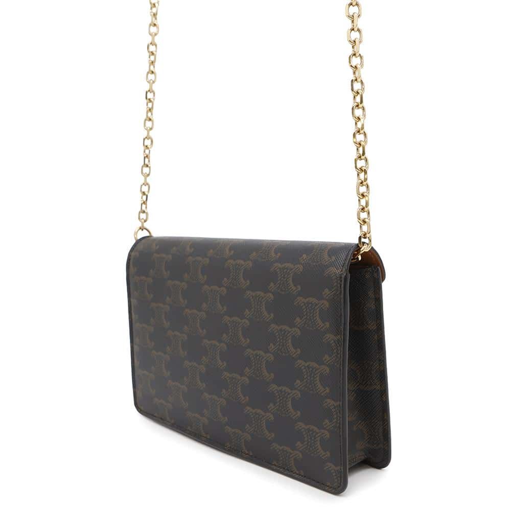 セリーヌ チェーンウォレット トリオンフ マイヨン PVC 10F822CZT  