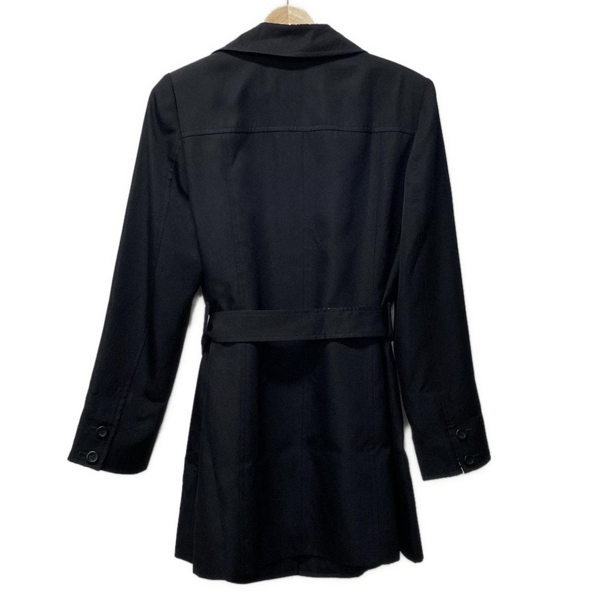LEONARD レオナール コート サイズ40 M レディース - 黒 長袖 シルク 肩パッド ショート丈 春 秋