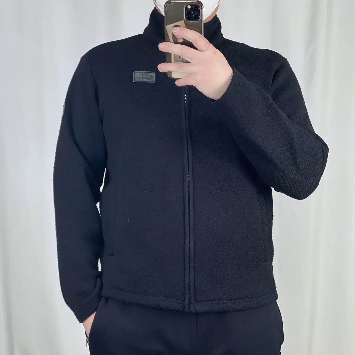 【雷市場（ポンジャン）商品韓国直送】 NEPA(ネパ) 黒 ジップアップ フリース ジャケット 100 250114