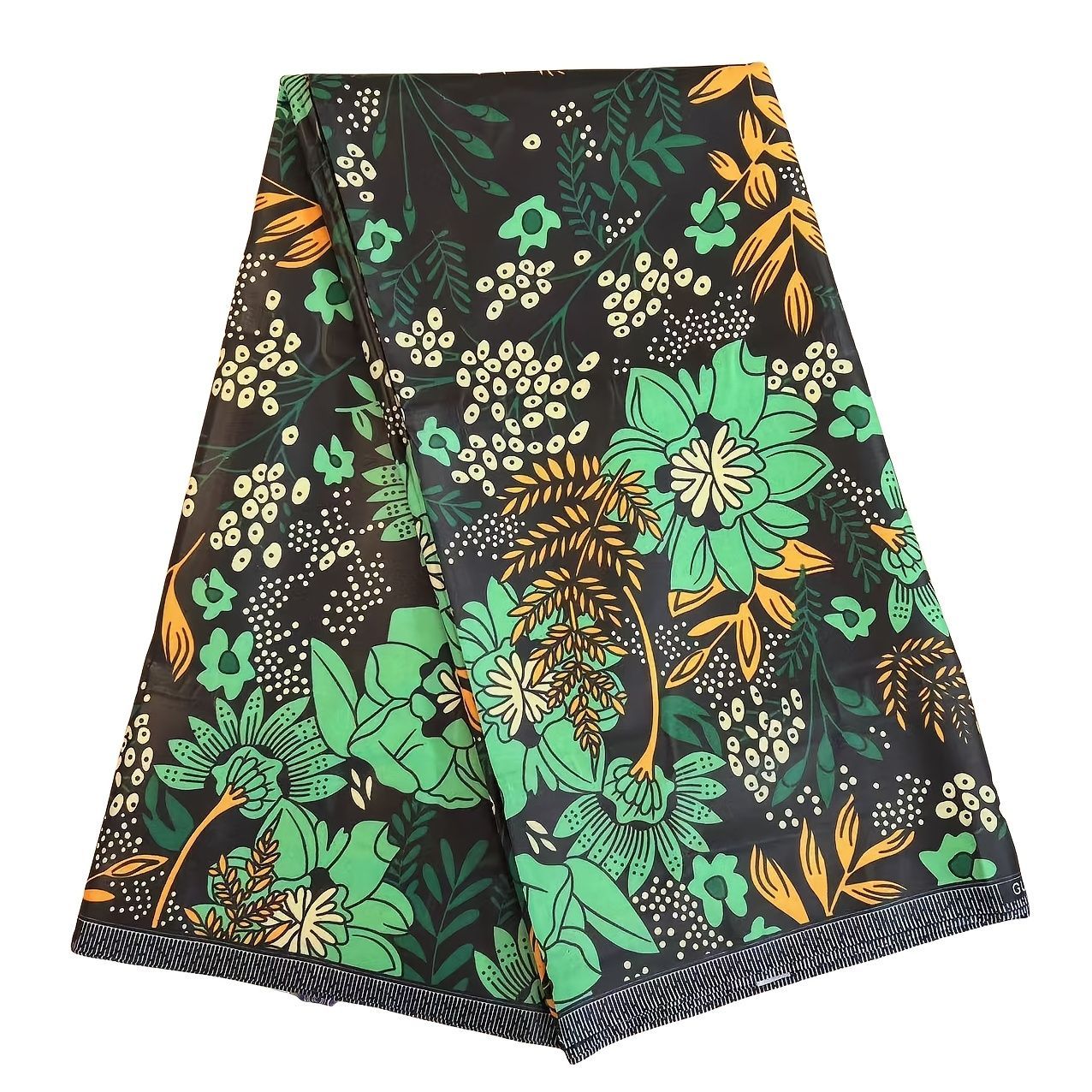 幾何学模様のアフリカンプリント生地 6ヤード