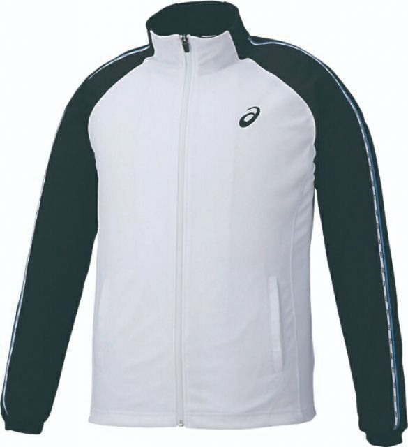 asics アシックス KNIT JACKET WHITExBLACK XXL XAT188 190 | スポーツ メンズ XXL ホワイト 白 服 衣類 衣料品ウェア ウエア フィットネスウェア アウター ジャケット 吸汗速乾性 抗菌防臭 UVケア機能