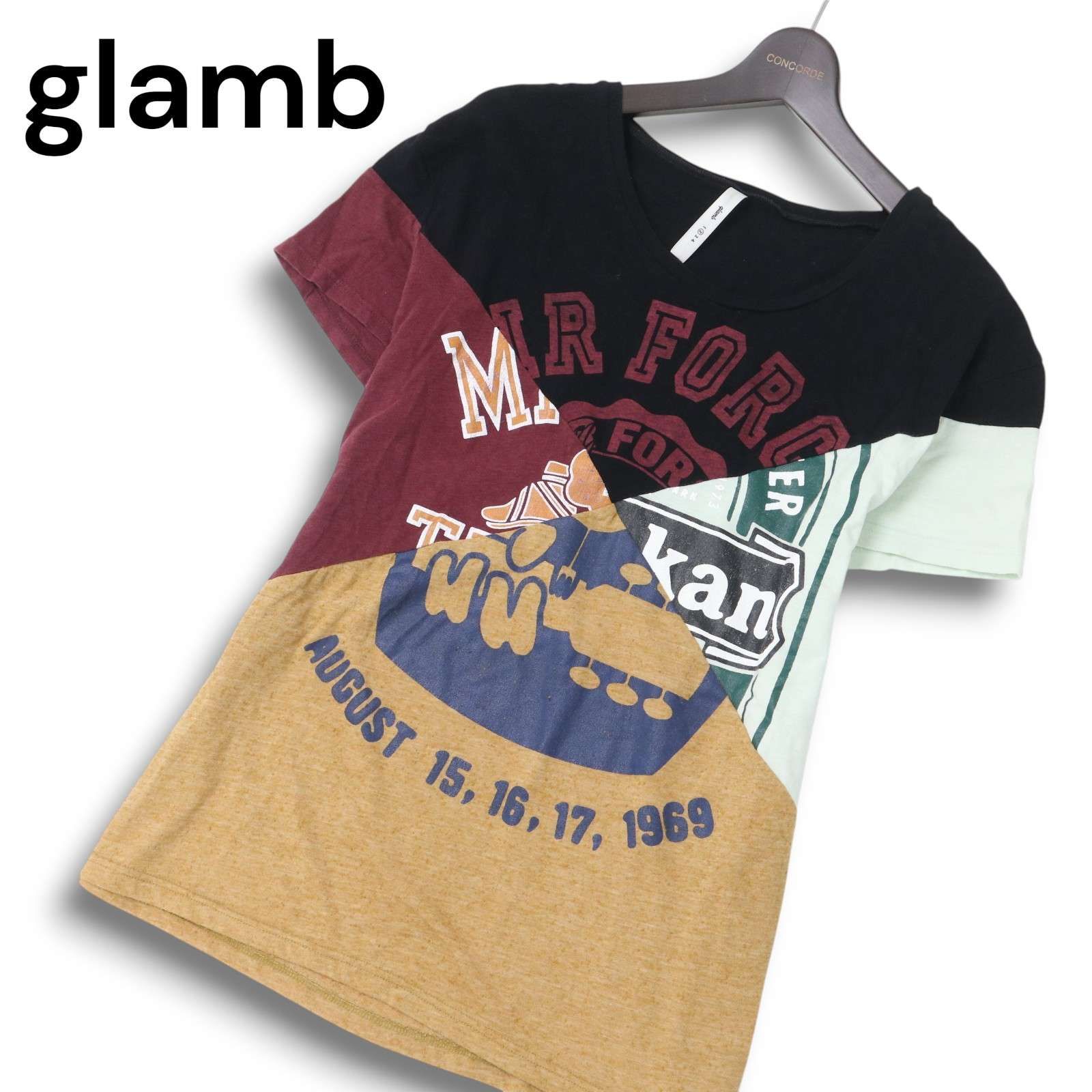 glamb グラム 春夏 再構築 半袖 プリント カットソー Tシャツ Sz.2　メンズ 日本製