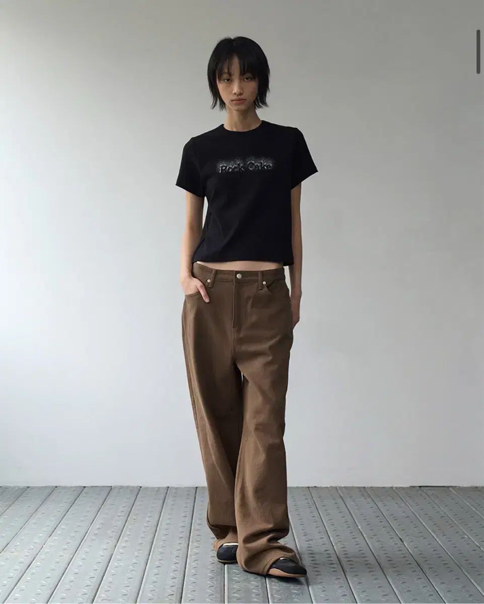 ROCKCAKE レタリング ハイド パンツ 茶色 lettering hide pants